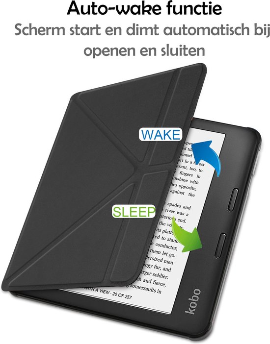 Hoesje Geschikt voor Kobo Sage Hoes Bescherm Hoesje Case Sleep Cover Trifold Met Screenprotector - Hoes Geschikt voor Kobo Sage Hoesje - Zwart van Hoesje  — afbeelding 4