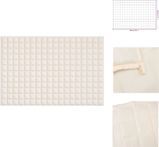 Couverture lestée The Living Store - 120 x 180 cm - Tissu en coton - Garnissage hypoallergénique - Répartition uniforme du poids - Boucles internes - Crème légère - 5 kg