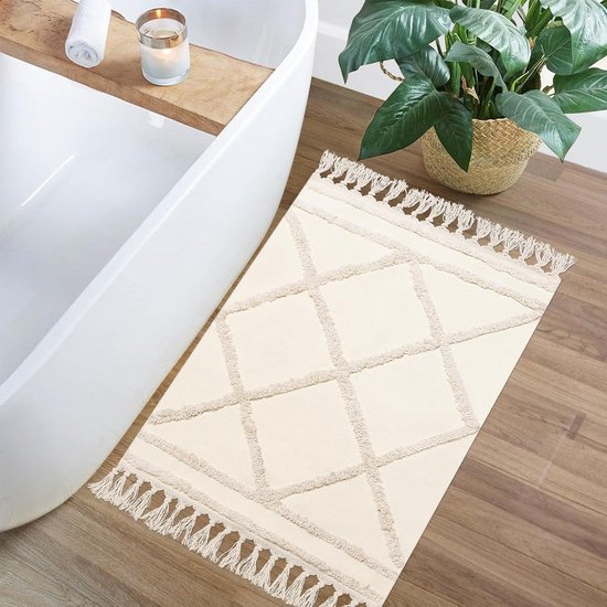 HUGEAR Beige Vintage Grand Tapis Salon Antidérapant Lavable en Machine 200x300cm Chambre Adulte