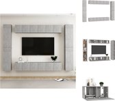 vidaXL TV-meubel Betongrijs - Set van 6 (L) en 4 (M) - 60x30x30 cm (L) en 30.5x30x90 cm (M) - Spaanplaat - Kast