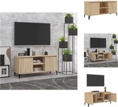 vidaXL Meuble TV - Chêne Sonoma - 103,5 x 35 x 50 cm - Style industriel - Meuble