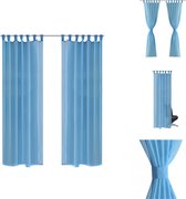vidaXL Gordijn Turquoise 140x225cm - Tijdloos Design - Duurzaam - Incl - 2 gordijnen + 2 linten - Gordijn