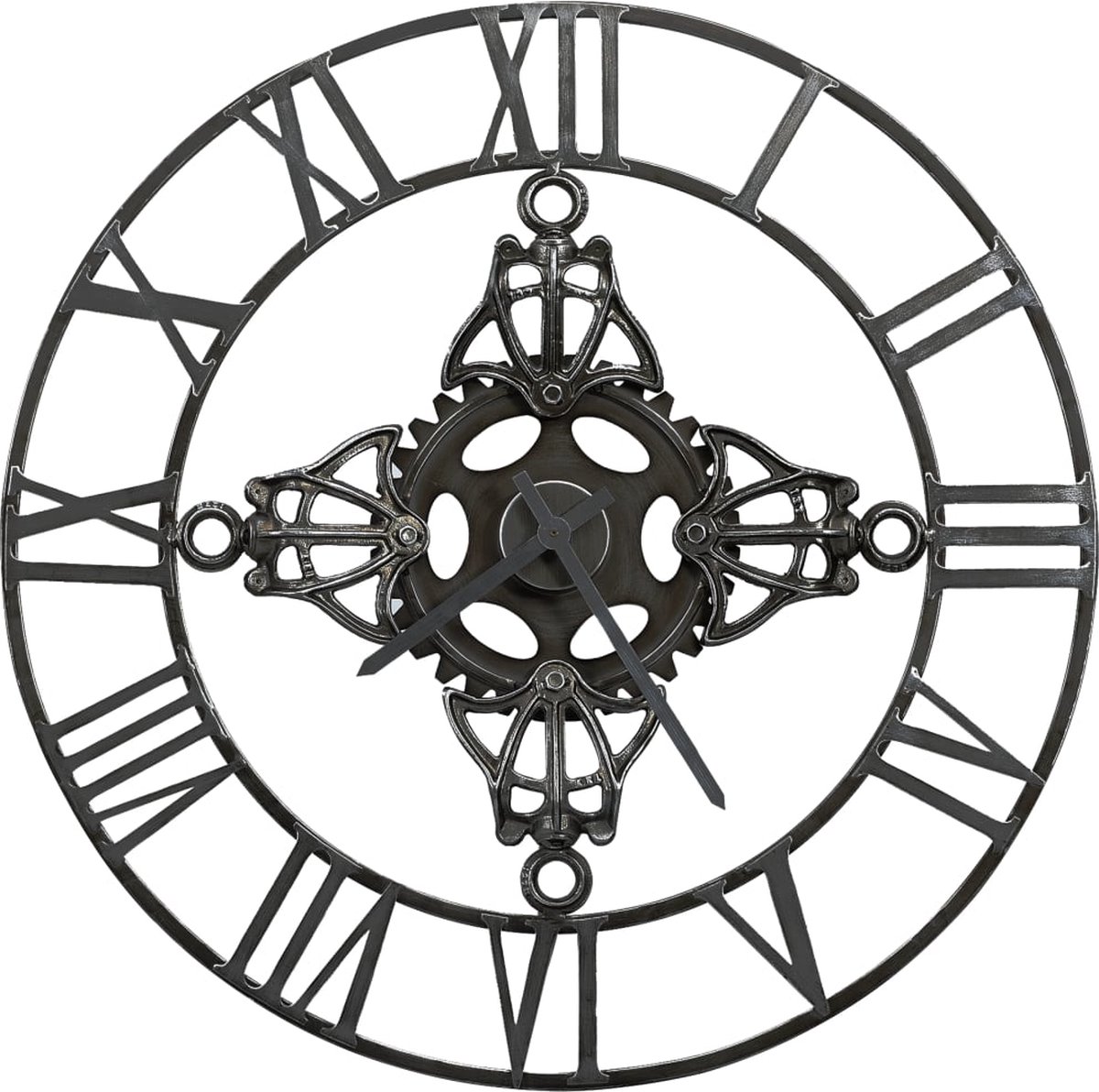 Vidaxl wandklok romeinse cijfers 78 x 7 x 78 cm metalen constructie