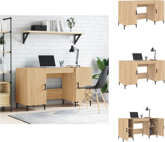 vidaXL Bureau 80x40x75 cm bewerkt hout grijs sonoma eikenkleurig