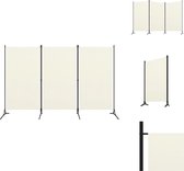 vidaXL Kamerscherm 3 Panelen - 260 x 180 cm - Crèmewit - Gepoedercoat ijzer - Stof van 100% polyester - Kamerscherm