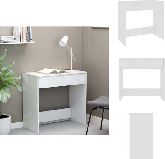 vidaXL Bureau 80x40x75 cm bewerkt hout zwart