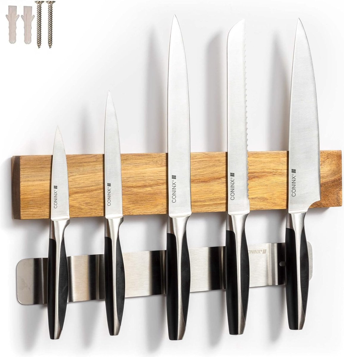 Merk-loos Magnetische Messenhouder Messenstrip voor Wand Messenhouder van Acacia Hout Messenmagneet