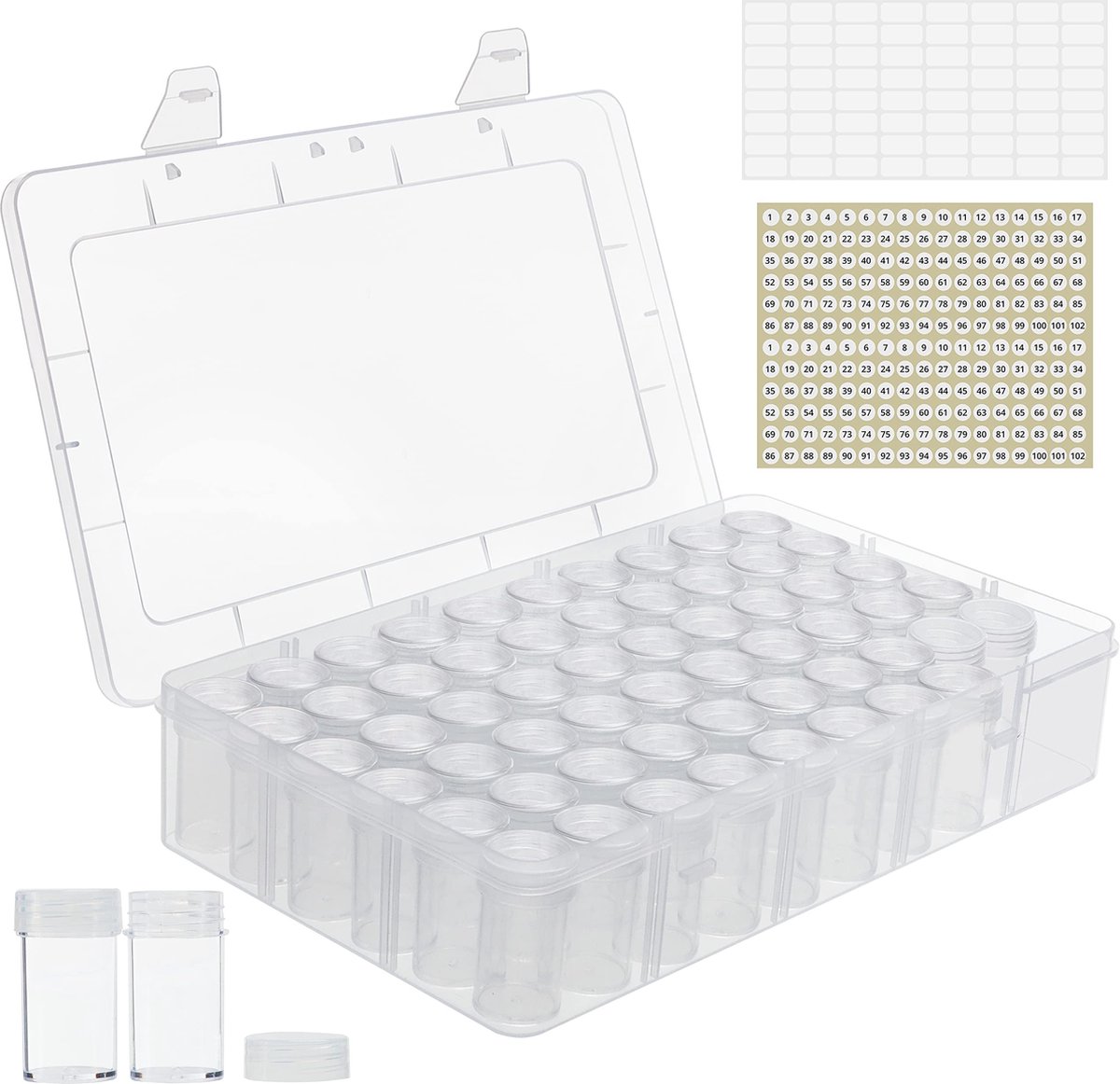 Kurtzy Boîte de rangement pour Perles en plastique transparent (lot de 2) –  30 petits