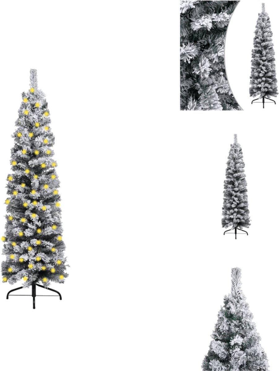 vidaXL Kerstboom vidaXL - Groen PVC - 180 cm - LED-verlichting - USB-aansluiting - Decoratieve kerstboom