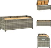 vidaXL Banc de rangement en Poly - Grijs - 120 x 50 x 50 cm - Durable et résistant aux intempéries - Banc de jardin