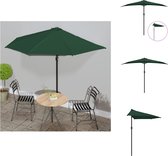 vidaXL Tuinparasol - Groen - 300 x 155 x 223 cm - UV-beschermend polyester - 38 mm paaldiameter - zwengelsysteem - Parasol