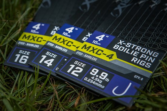 Matrix Onderlijn MXC-4 X-Strong Boilie Pin Rigs 10cm Eyed-Barbless (8 pcs) - Maat : Haak 16 - 0.180mm van Matrix — afbeelding 4
