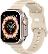 Bracelet en Siliconen - convient pour Apple Watch Series 1/2/3/4/5/6/7/8/9/SE avec une taille de boîtier de 38 mm / 40 mm / 41 mm - beige