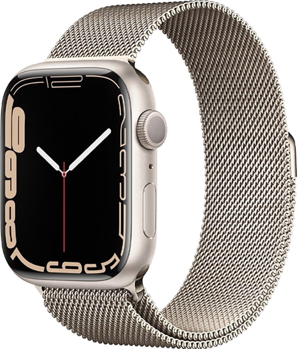 Mobigear Luxury Milanese Watch bandje geschikt voor Apple Watch Bandje Magneetsluiting - 41/40/38 mm - Sterrenlicht