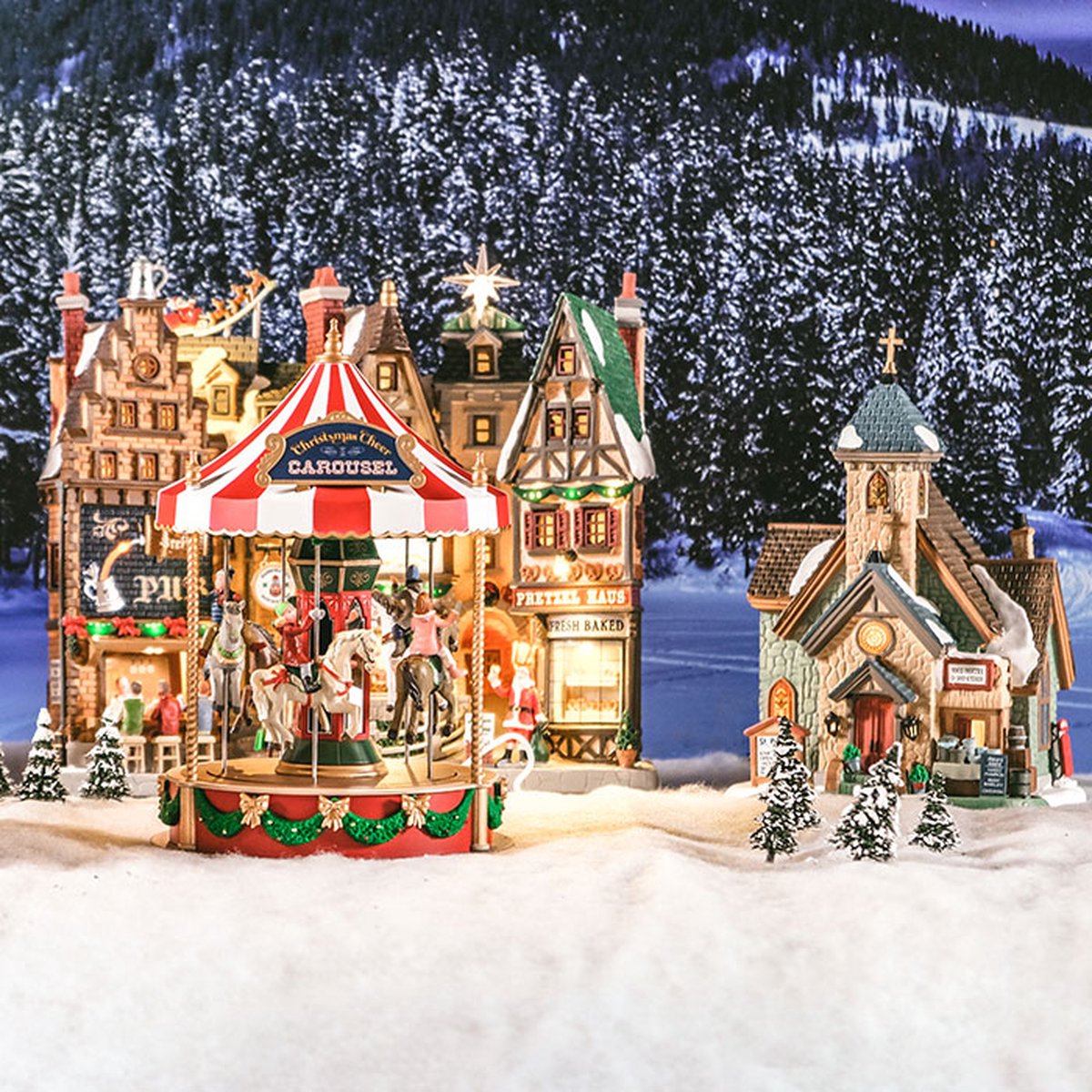 Lemax Christmas Cheer Carousel - Verlichte attractie met animatie