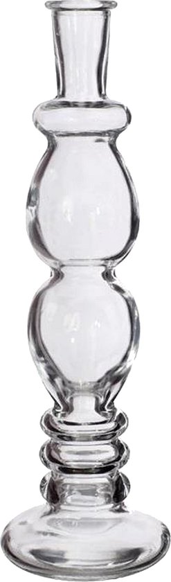 Kaarsen kandelaar Florence - transparant glas - helder - D9 x H28 cm