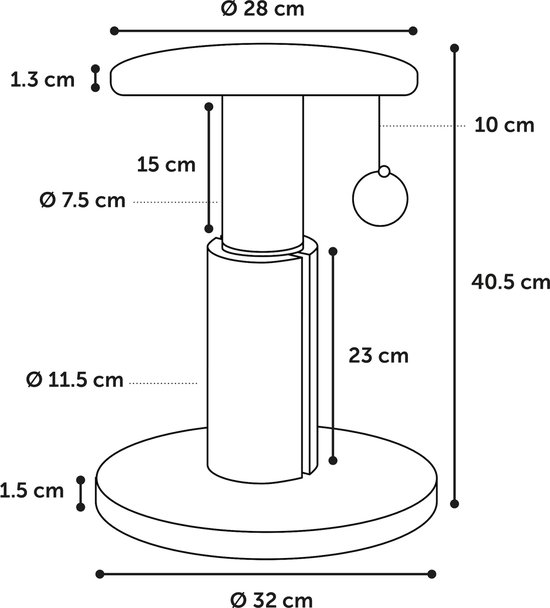KRABPAAL BEA GRIJS 32x32x40,5CM