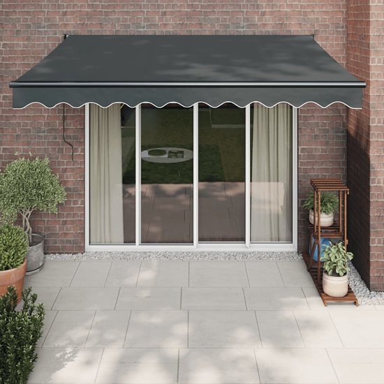 vidaXL Auvent extensible 3 x 2,5 m Tissu et aluminium Anthracite