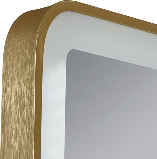 Miroir Pescara avec éclairage LED 70x50x4 cm doré