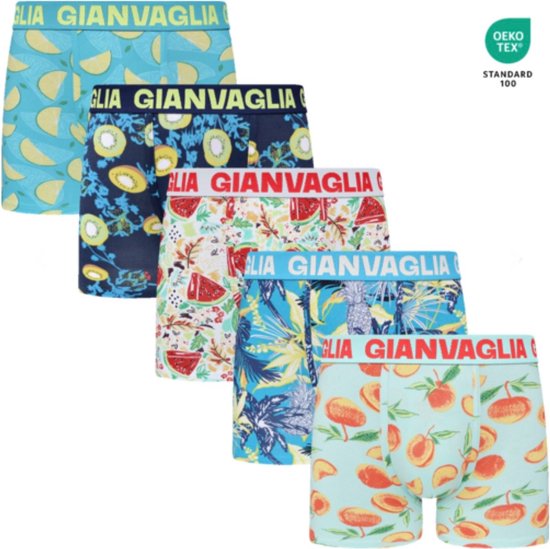Essentials Katoenen jersey boxershort, grijs heide/houtskoolmix, 6XL Plus, verpakking van 5 stuks