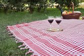 Landhaus geruite tafelkleden, 160 cm, vierkant, geruit tafelkleed, 100% katoen, picknickdoek, Kareli Masa Ortusu Sofra Piknik (rood 160 cm)