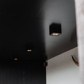 QAZQA kaya - Moderne Plafondspot | Spotje | Opbouwspot - 1 lichts - L 16 cm - Zwart - Woonkamer | Slaapkamer | Keuken