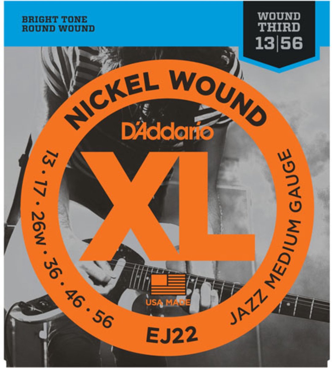 D'Addario E-Git.snaren EJ22 13-56 nikkel omwonden - Snaren