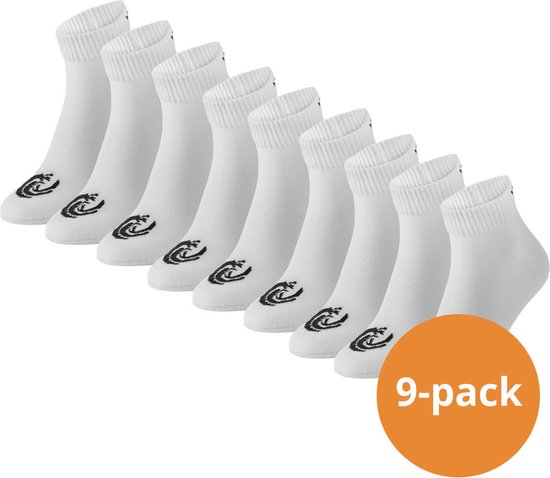 Vinnie-G Quarter Sokken Wit - 9 paar Witte Enkel sokken - Unisex - Maat 39/42