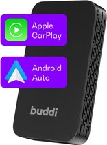 Buddi Play 2 Bluetooth Adapter voor Apple CarPlay & Android Auto | Draadloze Dongle Android Auto | Ontvanger Apple CarPlay | USB-A en USB-C | Nederlandse Interface | Voor iPhone, Google en Samsung