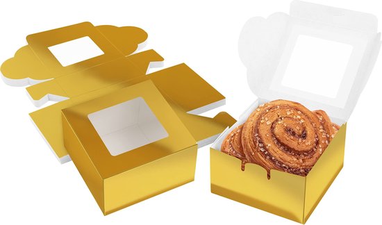 Belle Vous Bruine Papieren Kartonnen Enkel Bakkerij Banket Doosjes Met Raampjes 50 Pak 10 16 X 5 7cm Wegwerpverpakking Dozen Voor Koek Cupcakes Desserts Taart En Geschenken 587189773
