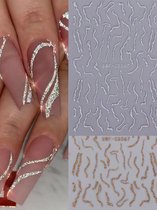 Nagelstickers nail art (2 velletjes - Goud & Zilver) - Nail Art Stickers Glitter - Nagelstickers Velletjes Zelfklevend - Nagellak stickers - Nagelstickers kinderen - Nail Art Stickers Decoratie - Nagel Stickers marmer