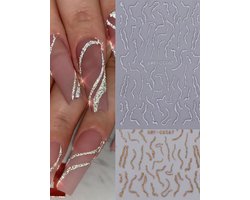 foto van Nagelstickers nail art (2 velletjes - Goud & Zilver) - Nail Art Stickers Glitter - Nagelstickers Velletjes Zelfklevend - Nagellak stickers - Nagelstickers kinderen - Nail Art Stickers Decoratie - Nagel Stickers marmer