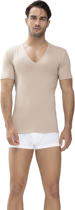 Mey Dry Cotton functional T-shirt (1-pack) - heren T-shirt regular fit diepe V-hals - Beige - Maat: 7XL