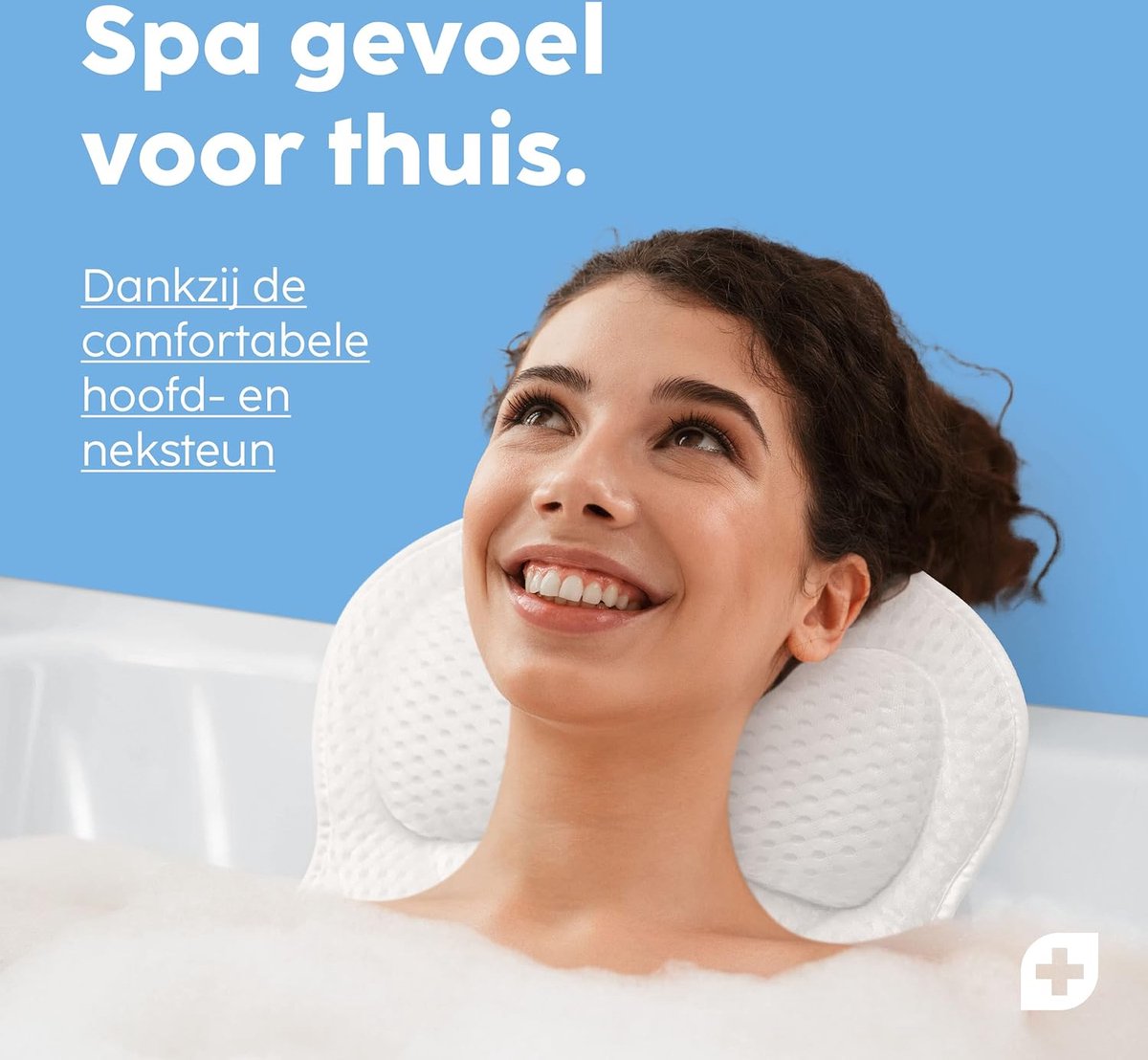 Markloos Badkussen Wit L Luxe Nekkussen met Zuignappen Bad kussen voor Home Spa Orthopedisch Hoofd Nek & Schouders Steun Nekkussen Bad Kussen Nek Badkussen Voor Bad en Bakuip Nekkussen