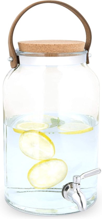 Distributeur de boissons en verre 5,6 litres – avec robinet en