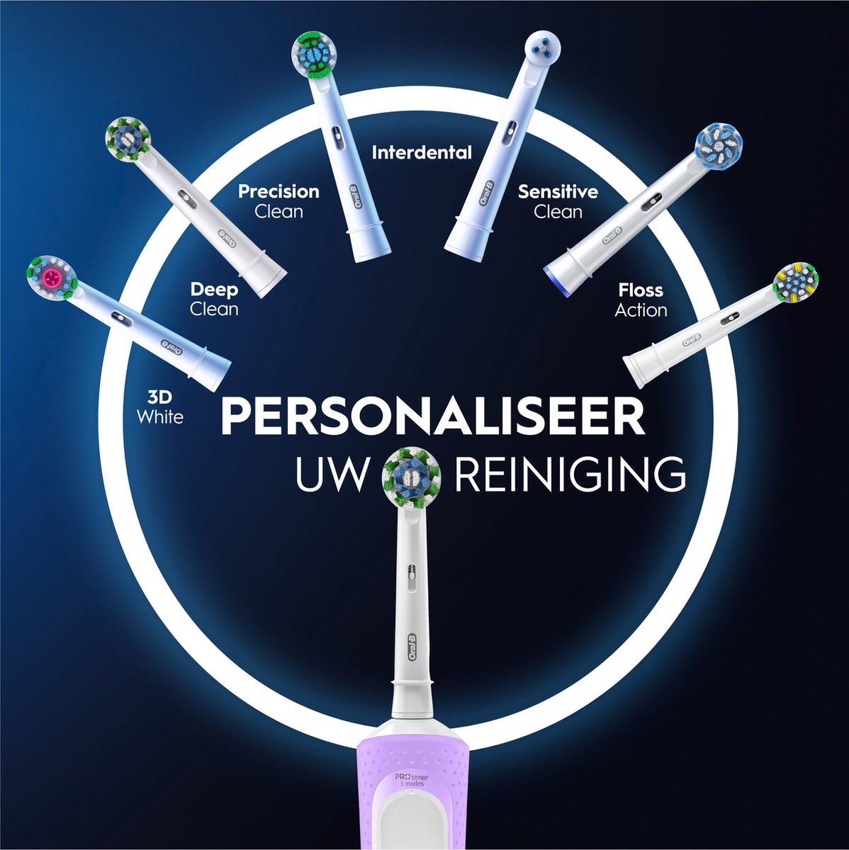 Oral-B Vitality Pro - Paars - Elektrische Tandenborstel - Ontworpen door Braun — afbeelding 5