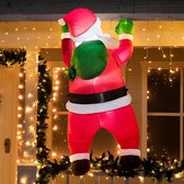 168 cm Hoge Opblaasbare Hangende Kerstman met Geschenkzakje Decoraties - LED-verlichting - Kerstfeest Buiten, Tuin, Gazon - Winterdecoratie