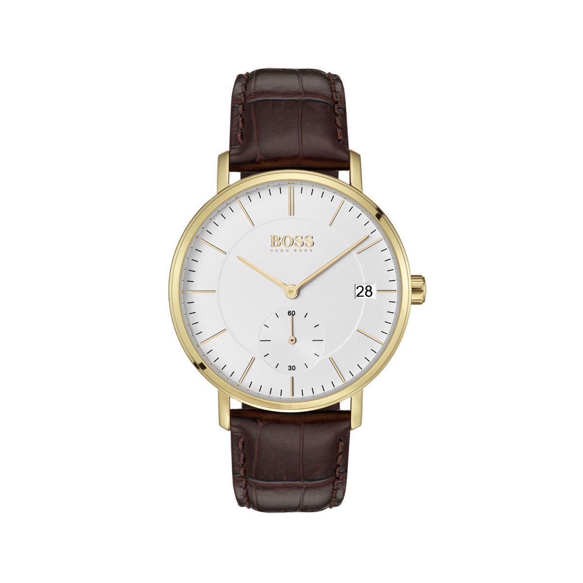 BOSS HB1513640 CORPORAL - Polshorloge - Leer - Bruin - Ø 40 mm