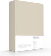 Romanette luxe flanellen hoeslaken - zand - lits-jumeaux extra lang  (160x220 cm)