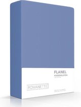 Romanette 2-Pack warme flanel kussenslopen - 65x65 - jeans blauw