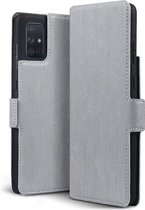 CaseBoutique Bookcase hoesje geschikt voor Samsung Galaxy A71 - Effen Grijs - Kunstleer