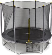 relaxdays 3-delige trampoline set - tuintrampoline - framenet - veiligheidsnet - 305 cm