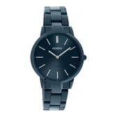 OOZOO Vintage series - Donker blauwe horloge met donker blauwe roestvrijstalen armband - C20108 - Ø34