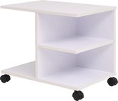 Plankenkast verrijdbaar 50x35x42 cm wit