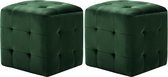 Nachtkastjes 2 st 30x30x30 cm fluweel groen