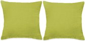 Sierkussenset 60x60 cm velours groen 2-delig