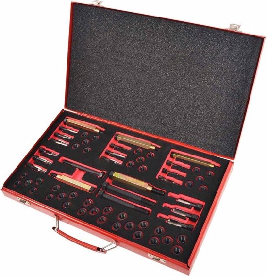 Aramox Draad Reparatie Kit, 64 Stks Metalen Olie Pan Draad Reparatie Kit Carter Versnellingsbak Aftapplug Tool Set M M17 M20