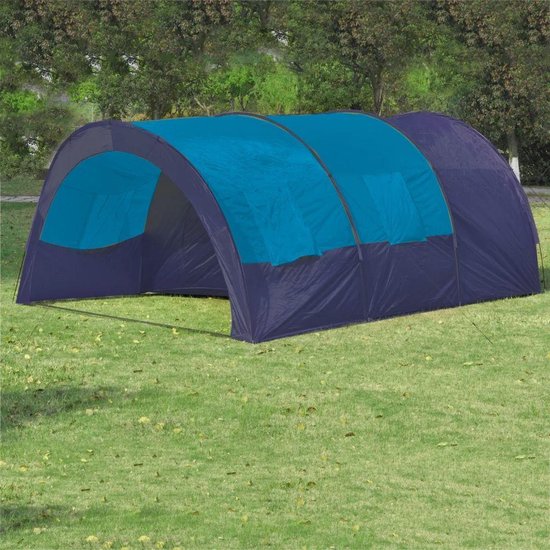 Tent voor 6 personen polyester donkerblauw en | bol.com