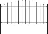 Tuinhek met speren bovenkant (0,5-0,75)x1,7 m staal zwart