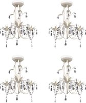 Kroonluchters kristal 4 st elegant wit